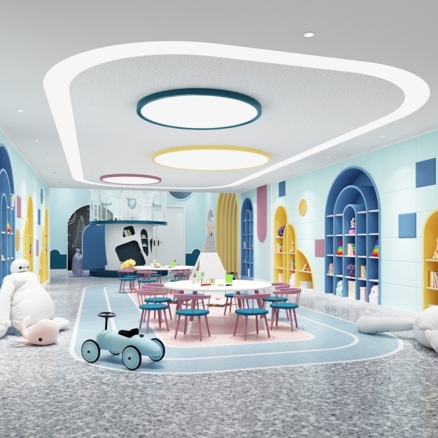 现代幼儿园活动区3D模型